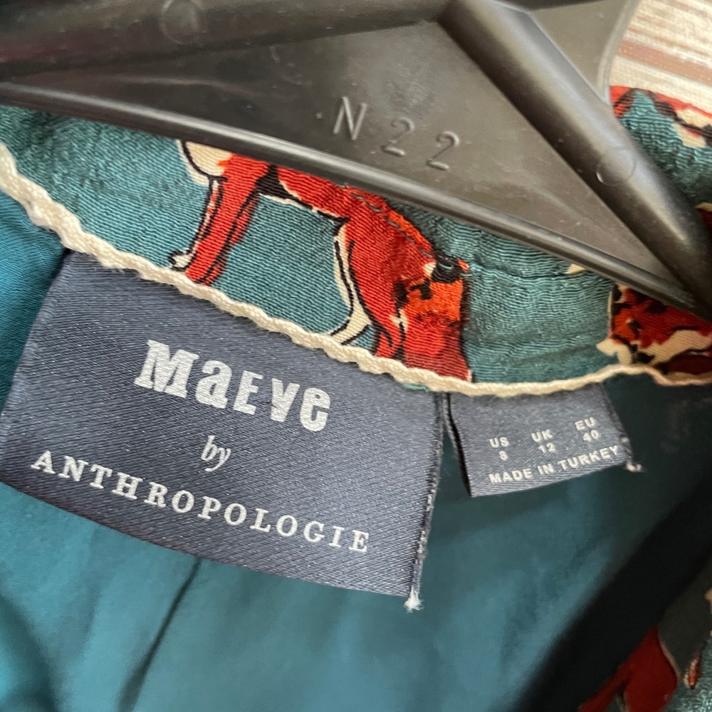 MAEVE ANTHROPOLOGIE CATHERINE FOX PRINT DRESS - Picture 8 of 8